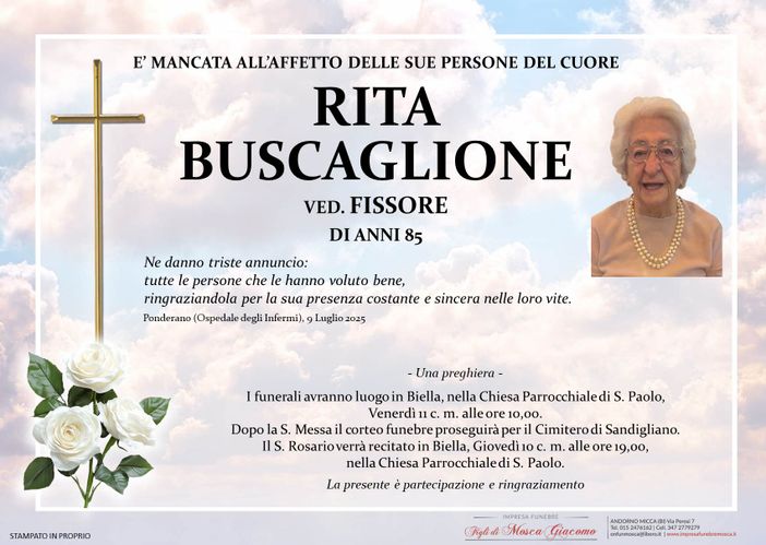 Rita Buscaglione, ved. Fissore