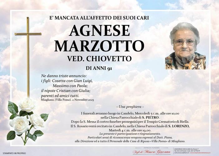 Agnese Marzotto, ved. Chiovetto