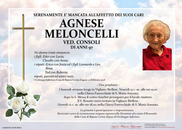 Agnese Meloncelli, ved. Consoli