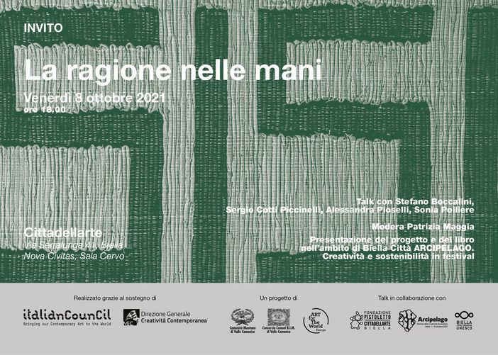 A Cittadellearte - Fondazione Pistoletto, il talk sul progetto e sul libro "La ragione nelle mani" di Stefano Boccalini