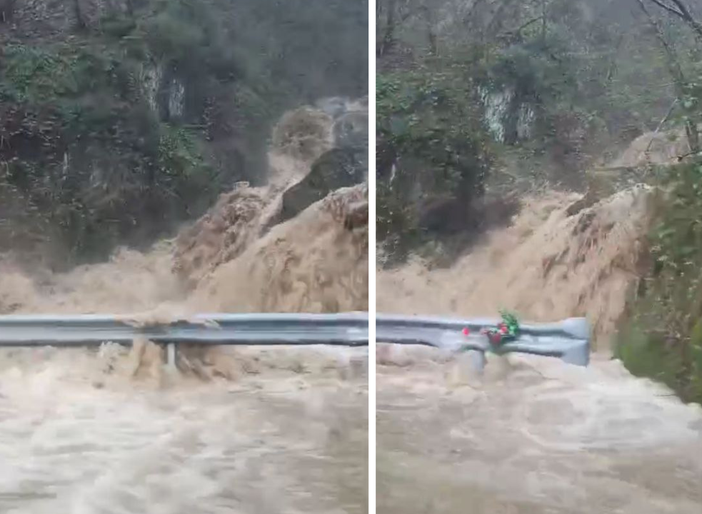 Biella, vie allagate sulla strada per Oropa: compromessa la viabilità.