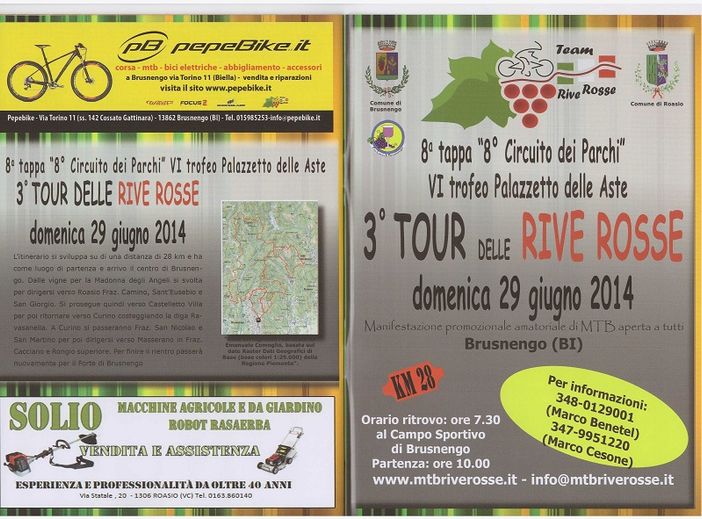 Brusnengo. Domani appuntamento con la mtb  per il tour "Rive Rosse"