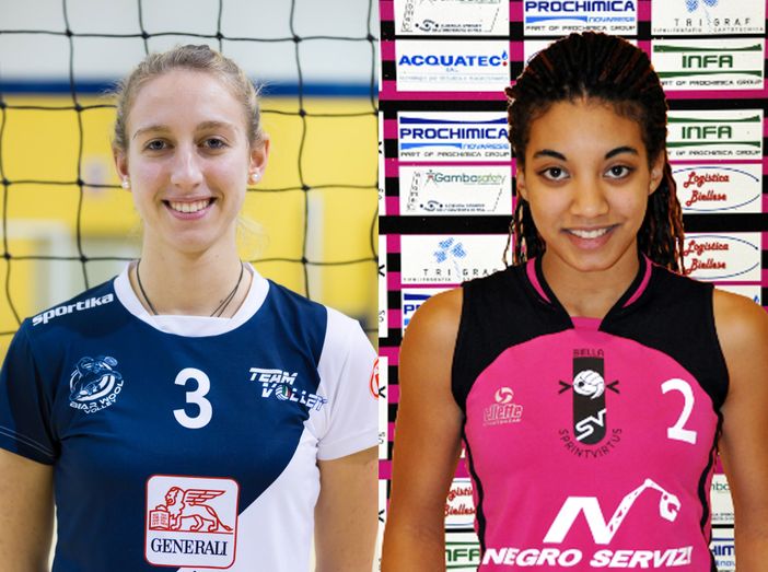 Erica Vodopi del Teamvolley e Wendy Manuello della SprintVirtus