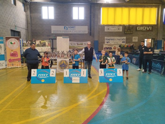 Under 9, terzi Pegoraro Fabio a sx nel podio del terzo posto e Leonardo Ingribelli al centro