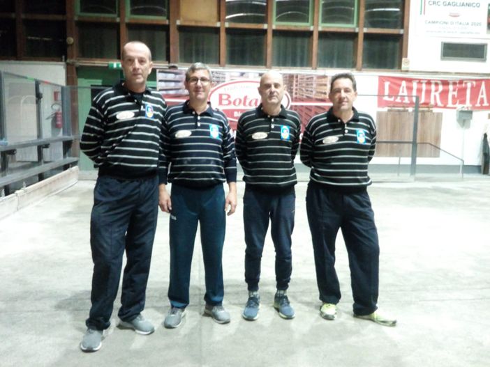 Le due coppie finaliste di Piatto Sport - Foto Federbocce