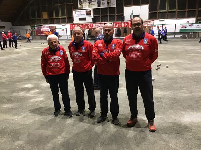 Gaglianico nel girone alto del notturno del martedì - Foto Federbocce