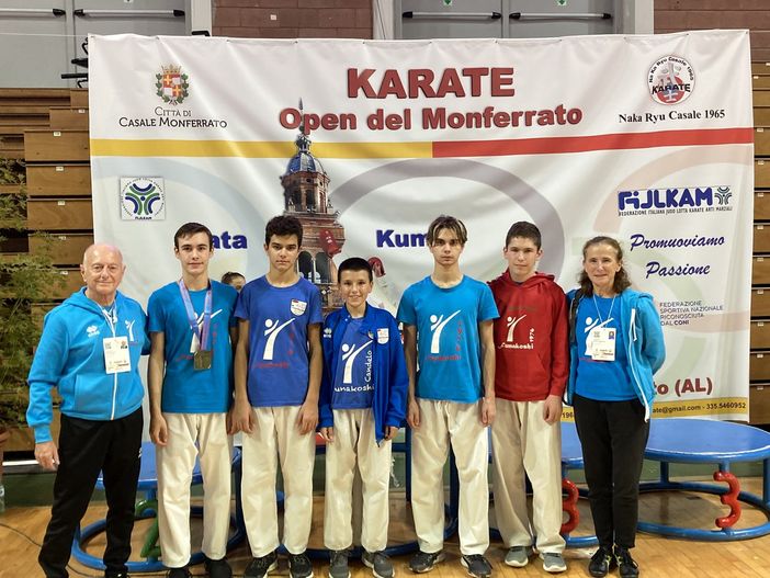 Karate, podio internazionale per i cadetti Gozzi, Nuccio e Garrione all'Open del Monferrato