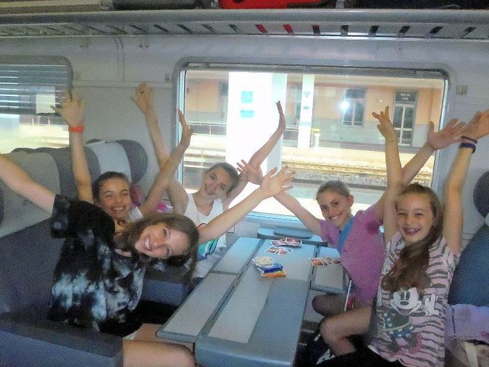 Le ginnaste in un momento del viaggio