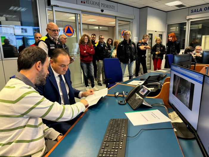 Criticità meteo e gestione del maltempo: Cirio in visita alla Protezione Civile. Criticità meteo e gestione del maltempo: Cirio in visita alla Protezione Civile.