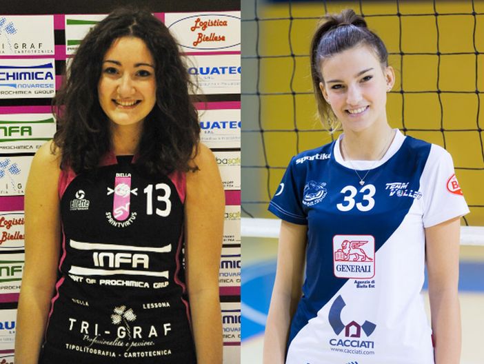 Chiara Sappino del Villaggio Lamarmora e Lucrezia Giacobone del Cacciati Teamvolley