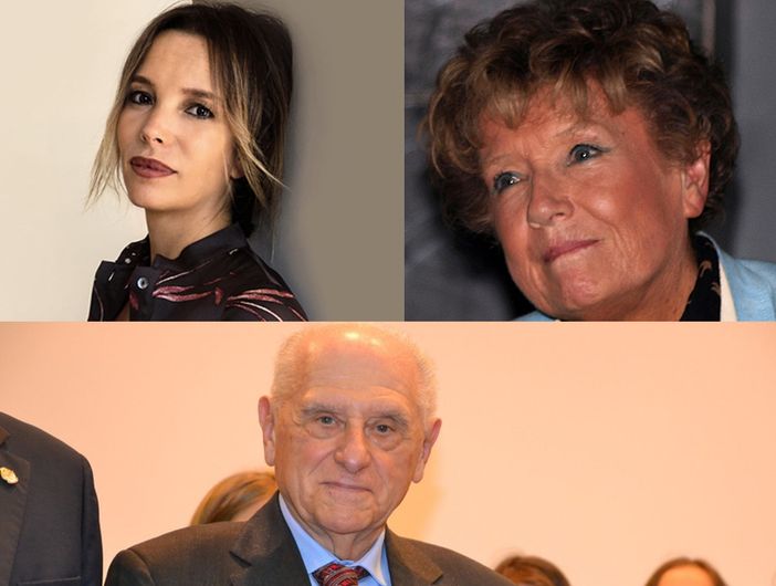 Dall'alto Simona Sparaco, Dacia Maraini e Piercarlo Grimaldi