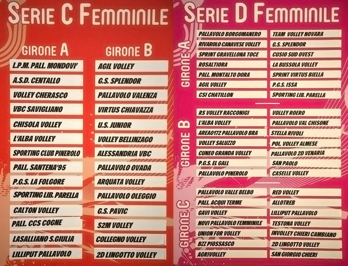 Volley femminile - Sorteggiati i gironi di C e D: le biellesi sono insieme