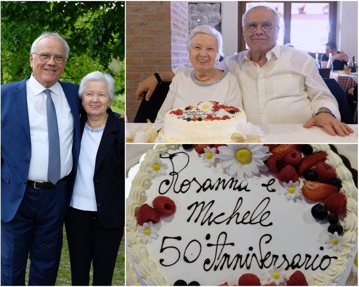 Le nozze d'oro di Rosanna e Michele, gli auguri di Alice, Stefania e Andrea
