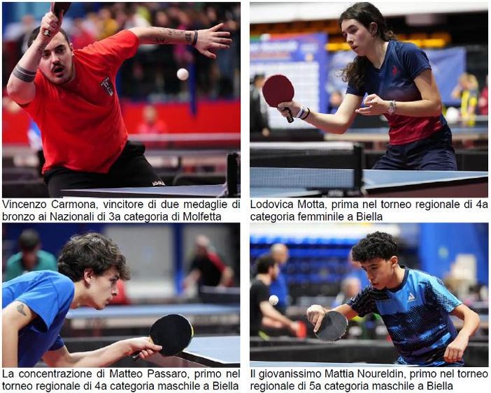 Tennis Tavolo, ottimi risultati per TT Biella a Molfetta e Palaforum - Foto TT Biella