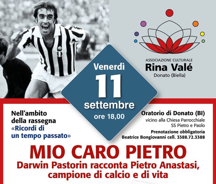 "Mio caro Pietro". Focus sul bomber azzurro Pietro Anastasi all'associazione Rina Valè di Donato