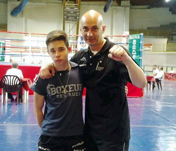 Emil Mingardo con il coach Andrea Berto
