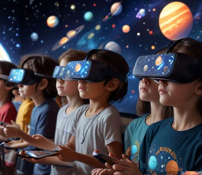 Alla Pietro Micca di Biella, gli studenti esplorano l'universo con la realtà virtuale e l'intelligenza artificiale, foto i.a.