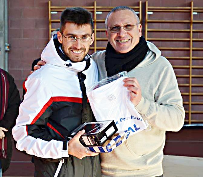 Cristian Donegà con il presidente provinciale Fidal Gino Marangoni