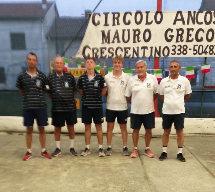 Massimo Cardano, Simone Mana e Mattia Falconieri in maglia nera - Foto Federbocce