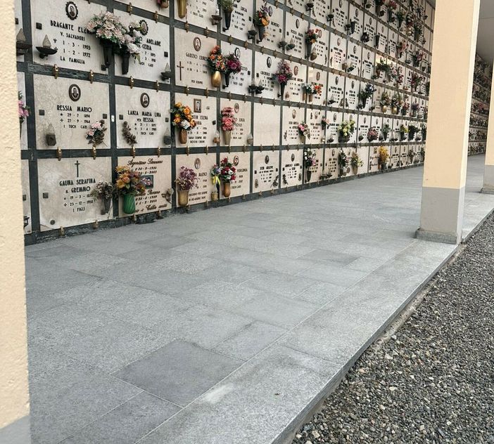 Ponderano: terminato l'intervento al cimitero