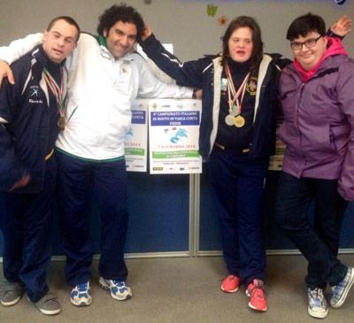Nicole Orlando, Riccardo Bora, Gloria Magnani e il tecnico Bruno Piccolo