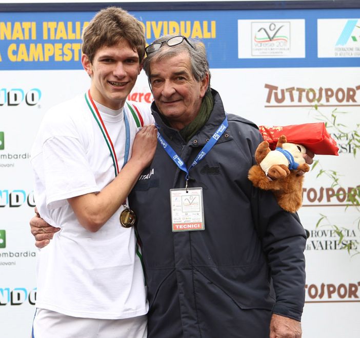 Italo Quazzola insieme al tecnico Tiziano Bozzo