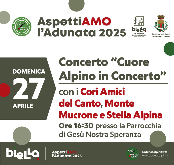 Musica e attesa: a Cossato un concerto per “AspettiAMO l’Adunata”