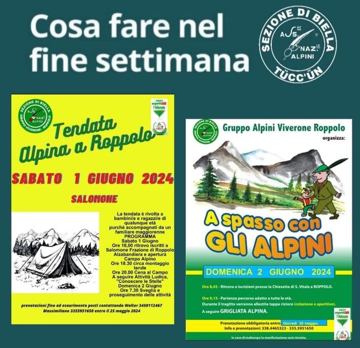 Weekend alpino all’aperto: due eventi a Roppolo per grandi e piccini.