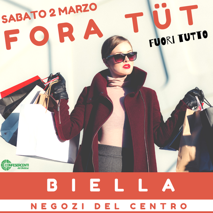 Confesercenti del Biellese: Ultimo sabato di saldi in centro, c'è il "Fora tüt"