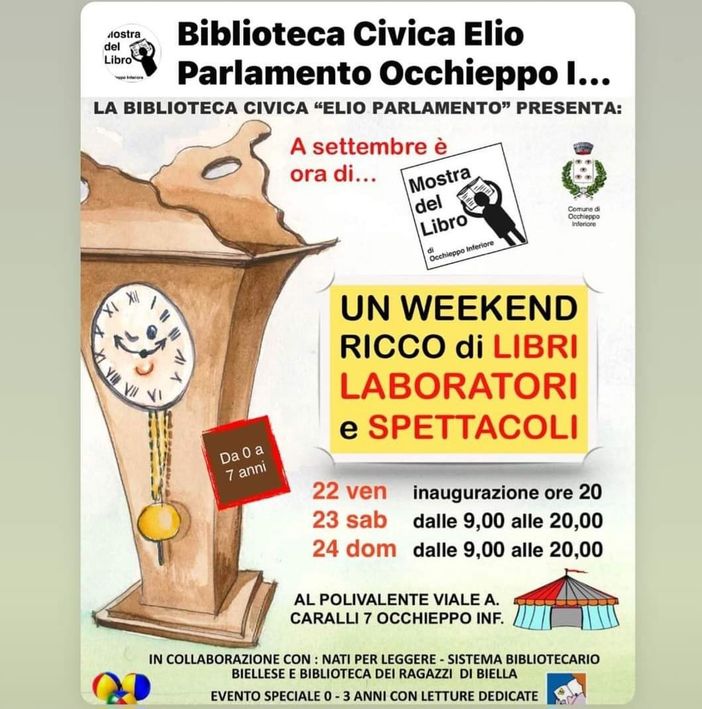Occhieppo Inferiore, Mostra del Libro: un weekend ricco di libri, laboratori e spettacoli.