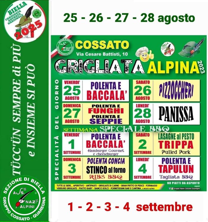A Cossato la grigliata alpina 2023 A Cossato la grigliata alpina 2023