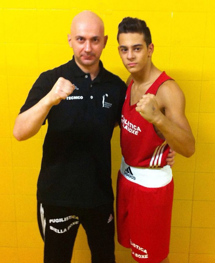 Alessio Ghirardi con il tecnico Andrea Berto