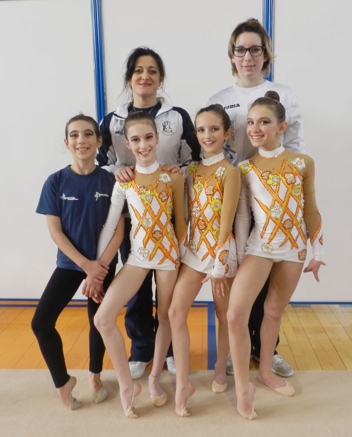 Le atlete della serie C della Ginnastica La Marmora