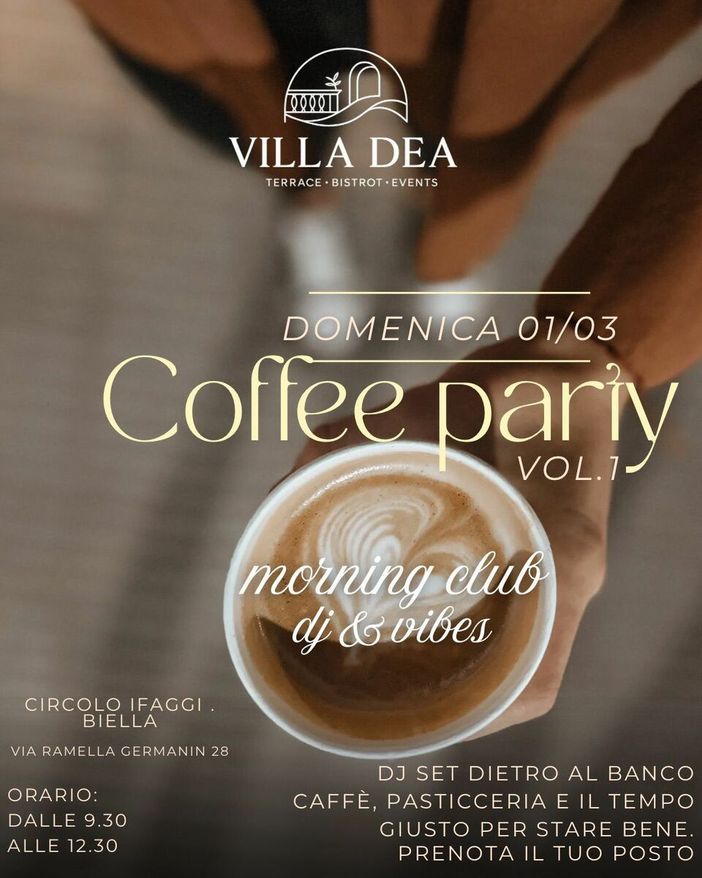A Biella arriva un nuovo modo di vivere la domenica mattina: nasce il Coffee Party di Villa Dea
