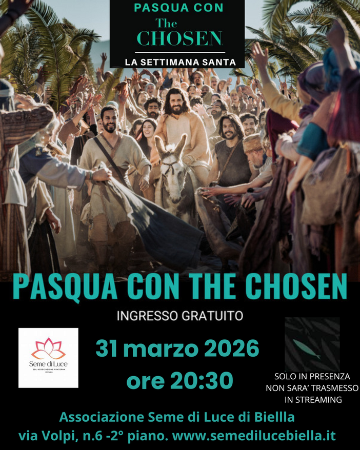 Pasqua con The Chosen: un evento speciale a Biella Pasqua con The Chosen: un evento speciale a Biella
