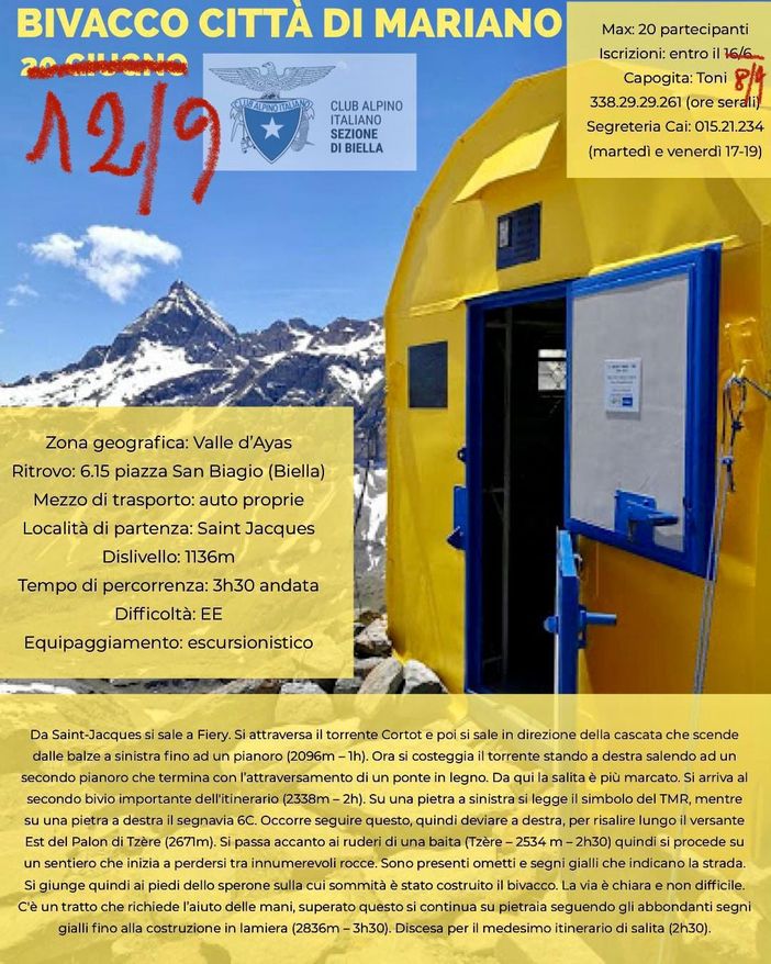 Domenica  escursione in Val d’Ayas con il CAI Biella - Foto pagina Facebook CAI Biella