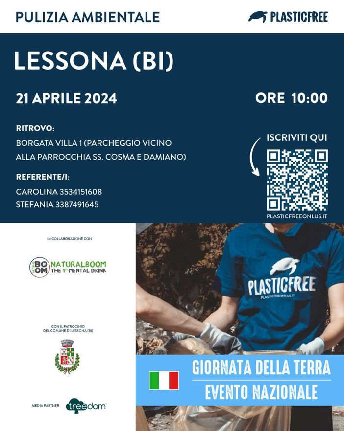 A Lessona domenica si festeggia la giornata della terra con  Plastic Free
