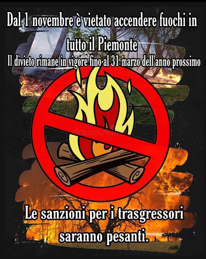 Su tutto il Piemonte sarà vietato bruciare materiale vegetale, dal 1 novembre al 31 marzo