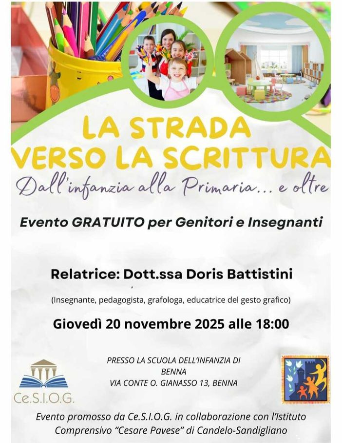 Benna, un incontro per accompagnare i bambini nel percorso verso la scrittura