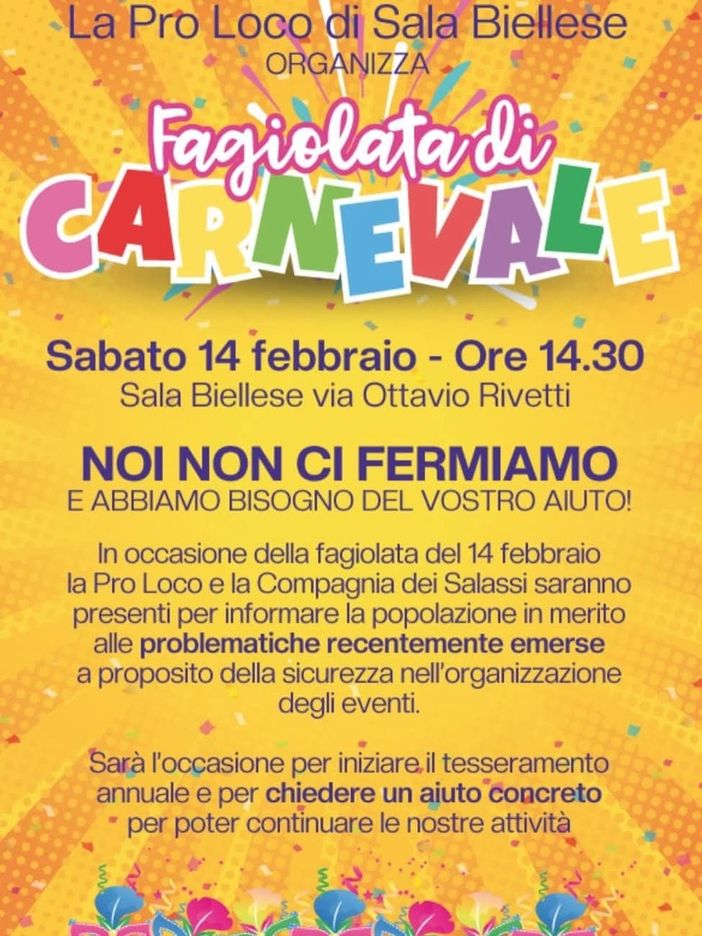 Sicurezza nell’organizzazione degli eventi a Sala, parola alla Pro Loco e alla Compagnia dei Salassi Sicurezza nell’organizzazione degli eventi a Sala, parola alla Pro Loco e alla Compagnia dei Salassi