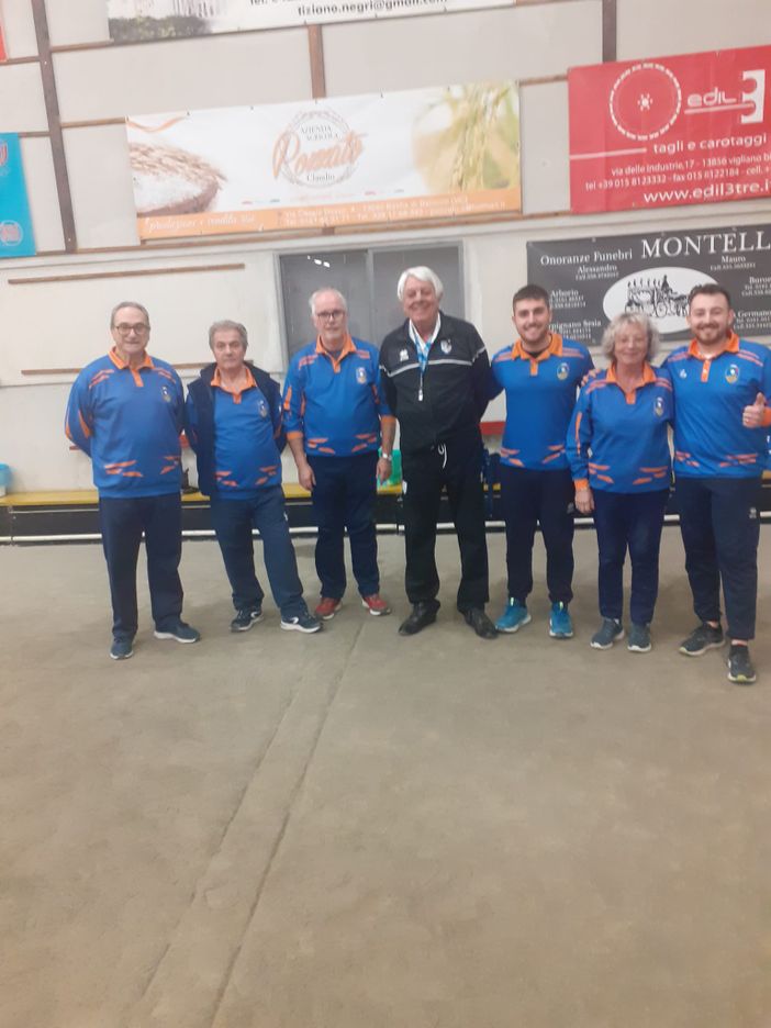 Le due terne Valle Elvo finaliste a Buronzo - Foto Federbocce