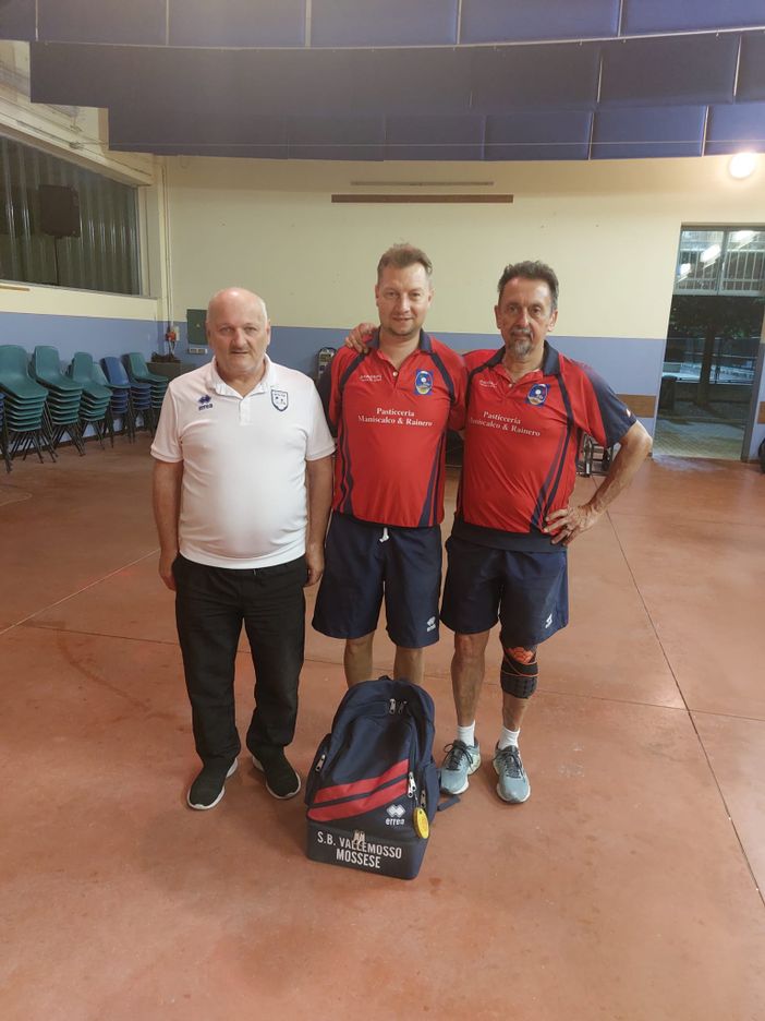 Daniele Mento e Mauro Ciocchetti in maglia rossa - Foto Federbocce