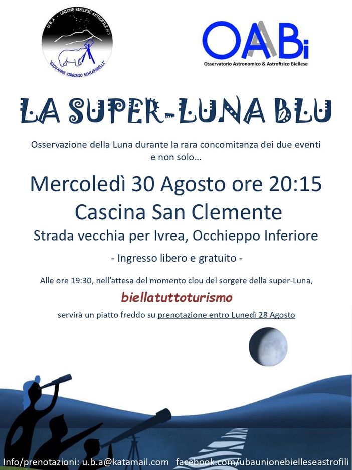Occhieppo Inferiore, a Cascina San Clemente la super Luna Blu Occhieppo Inferiore, a Cascina San Clemente la super Luna Blu