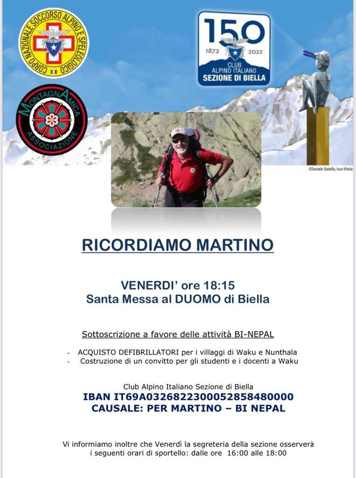 Biella, oggi al Duomo una Santa Messa in ricordo di Martino Borrione Biella, oggi al Duomo una Santa Messa in ricordo di Martino Borrione