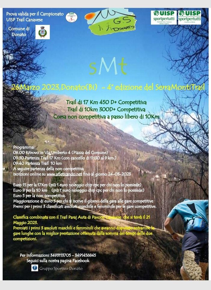 A Donato domenica si corre per la 4° edizione del SerraMontiTrail