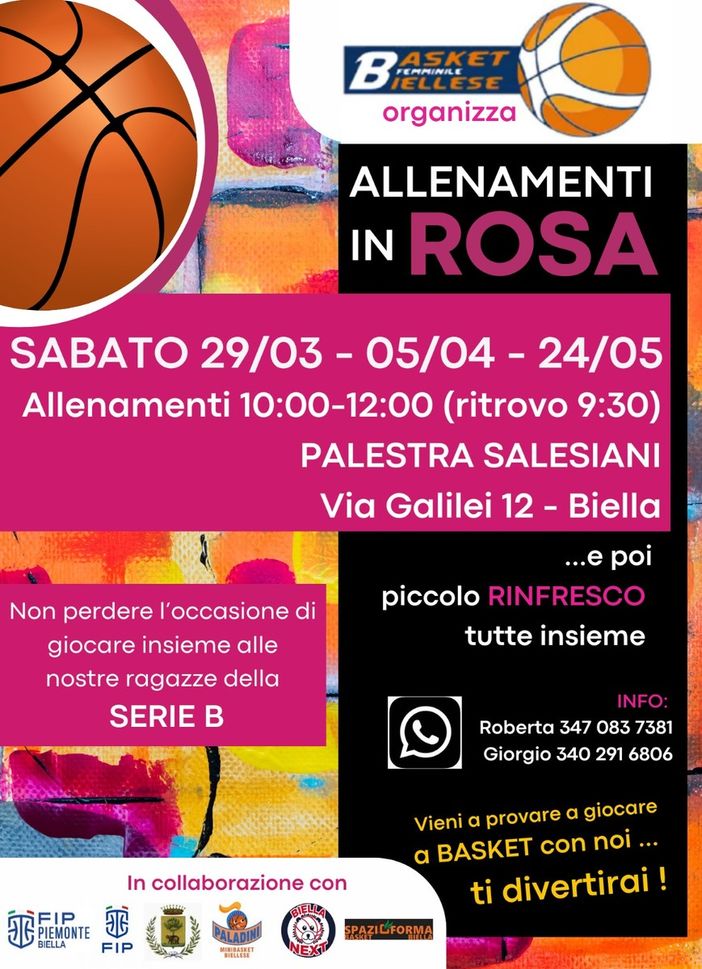 Basket Femminile Biellese, tre eventi "in rosa" Basket Femminile Biellese, tre eventi "in rosa"