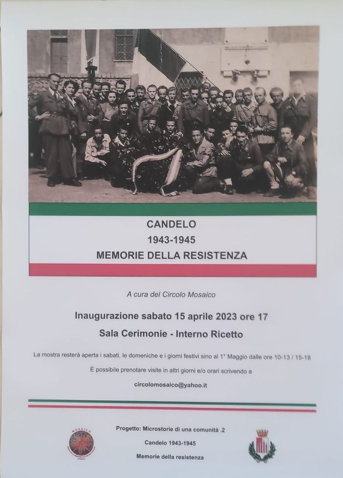 Circolo Mosaico a Candelo inaugura la mostra “Memorie della Resistenza”