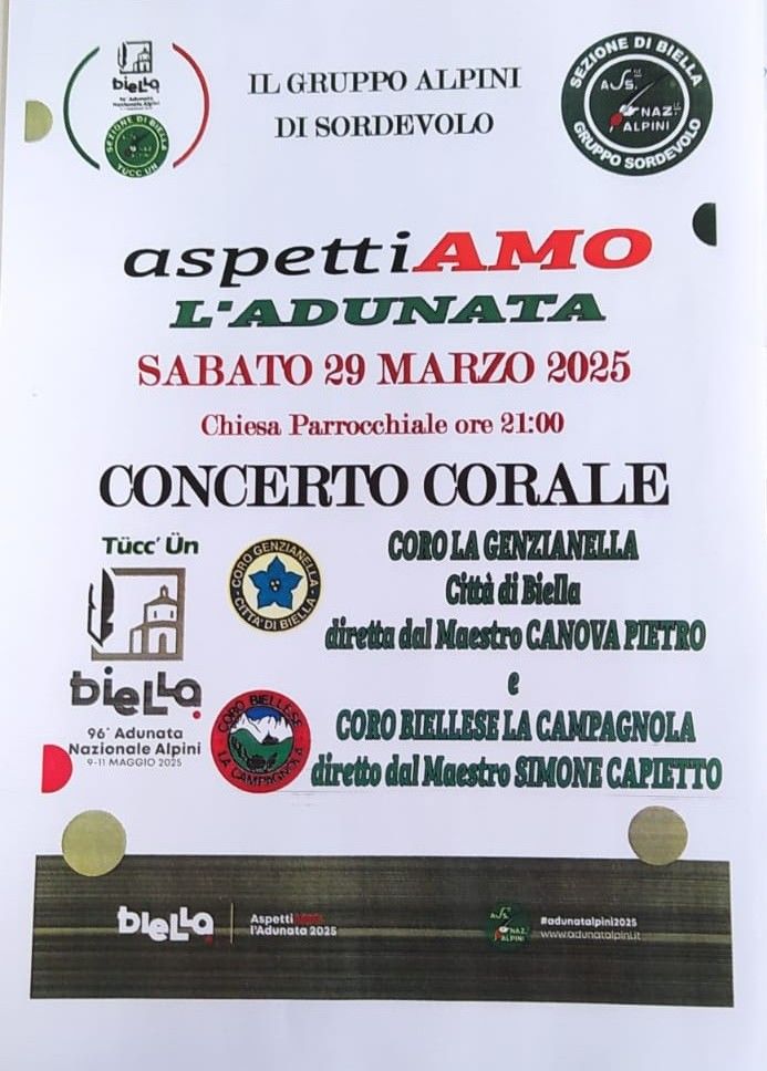 AspettiAMO l'Adunata, a Sordevolo il concerto corale.