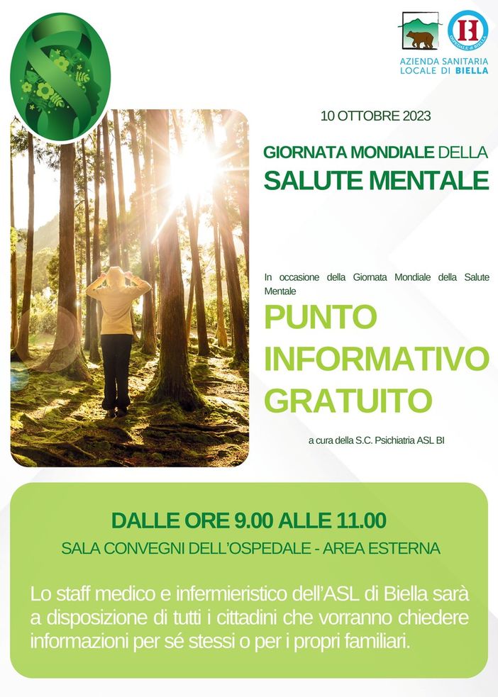 Giornata Mondiale della Salute Mentale: il punto informativo di ASL Biella.