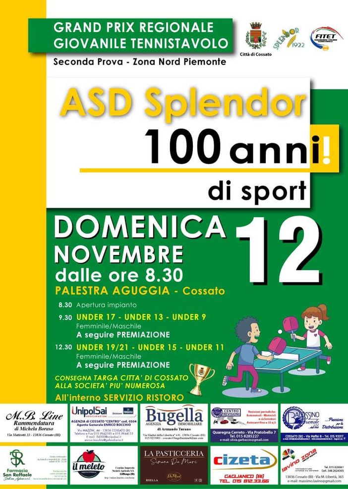 A Cossato il Grand Prix Regionale organizzato dalla ASD Splendor Cossato